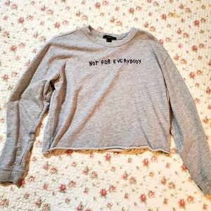 Forever 21 Grey Embroidered Graphic Sweater